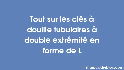Tout sur les clés à douille tubulaires à double extrémité en forme de L - Thumbnail