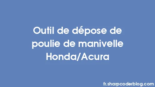 Outil de dépose de poulie de manivelle Honda/Acura - Thumbnail