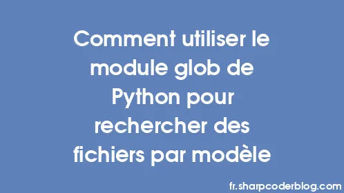 Comment utiliser le module glob de Python pour rechercher des fichiers par modèle - Thumbnail