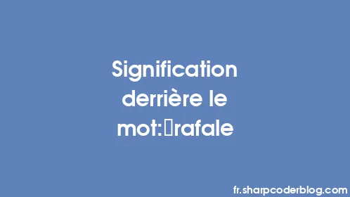 Signification derrière le mot: rafale - Thumbnail