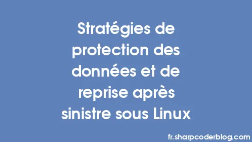 Stratégies de protection des données et de reprise après sinistre sous Linux - Thumbnail