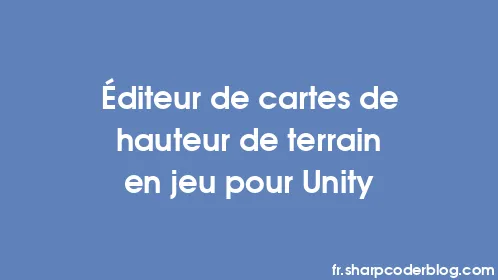 Éditeur de cartes de hauteur de terrain en jeu pour Unity - Thumbnail