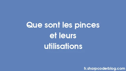 Que sont les pinces et leurs utilisations - Thumbnail