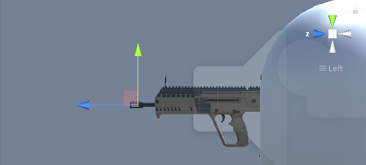 Configuration de l'objet Weapon Fire Point dans Unity.
