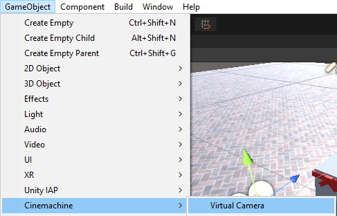 Cinemachine crée une caméra virtuelle
